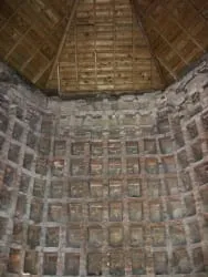 Interior view of the doocot showing some of the approximately 570 next boxes in which doos (doves or pigeons) were housed and bred. The clay bricks used to build the next boxes were almost certainly made on the estate.